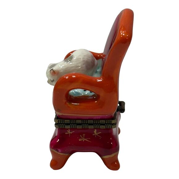 NEW Ceramic Kitten in Armchair Hinged Trinket Box. KK547 - Picture 4 of 6